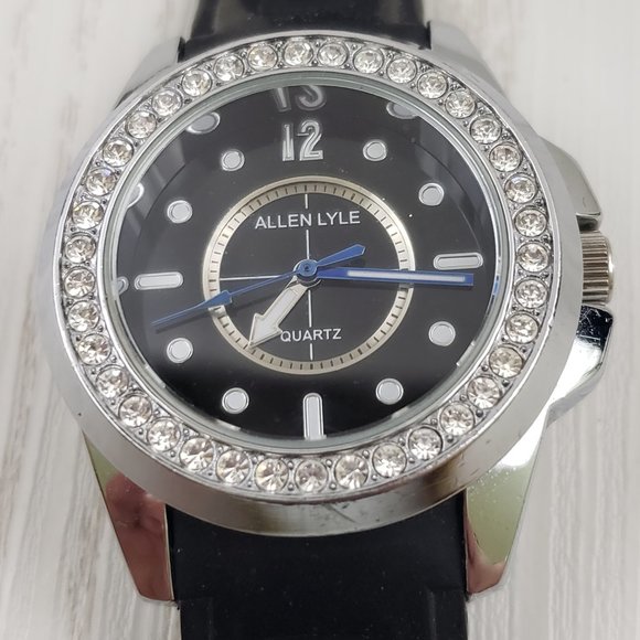 Allen Lyle Black Silicone Round Face Watch Crystal - Picture 6 of 7